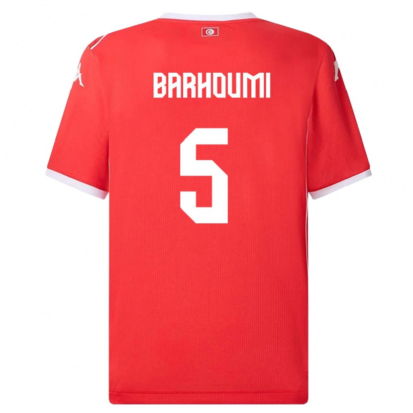 Danxen Mujer Camiseta Túnez Jasmina Barhoumi #5 Rojo Blanco 1ª Equipación 26-28 La Camisa
