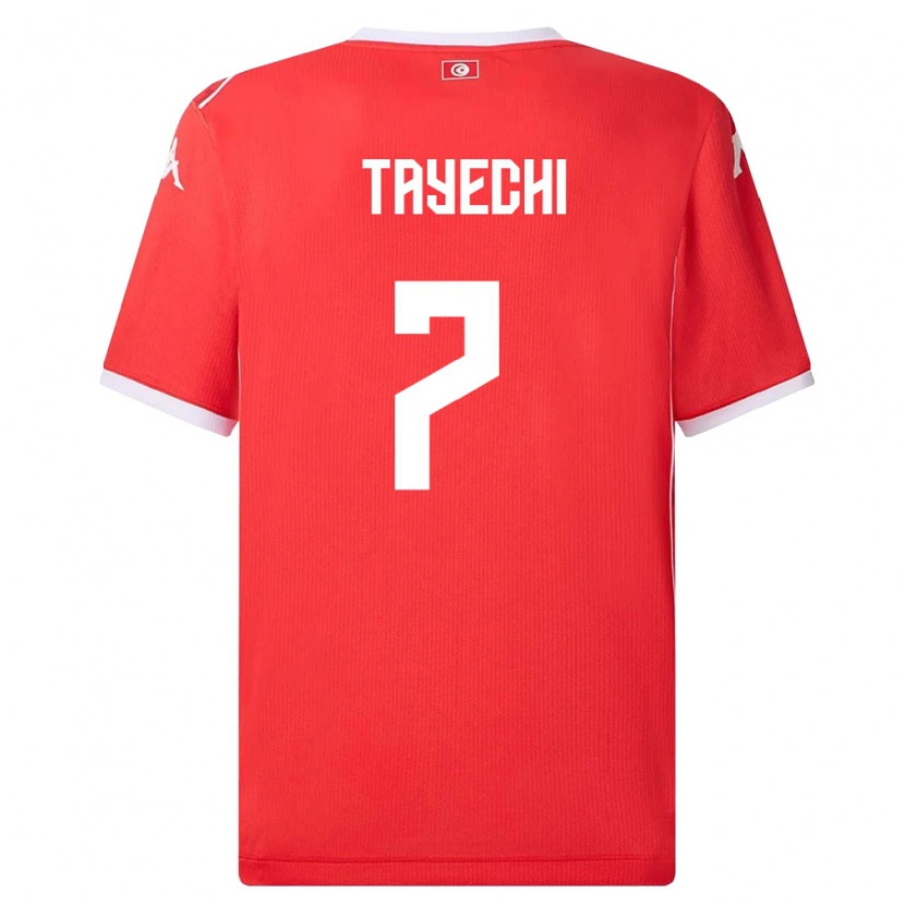 Danxen Mujer Camiseta Túnez Fedi Tayechi #7 Rojo Blanco 1ª Equipación 26-28 La Camisa