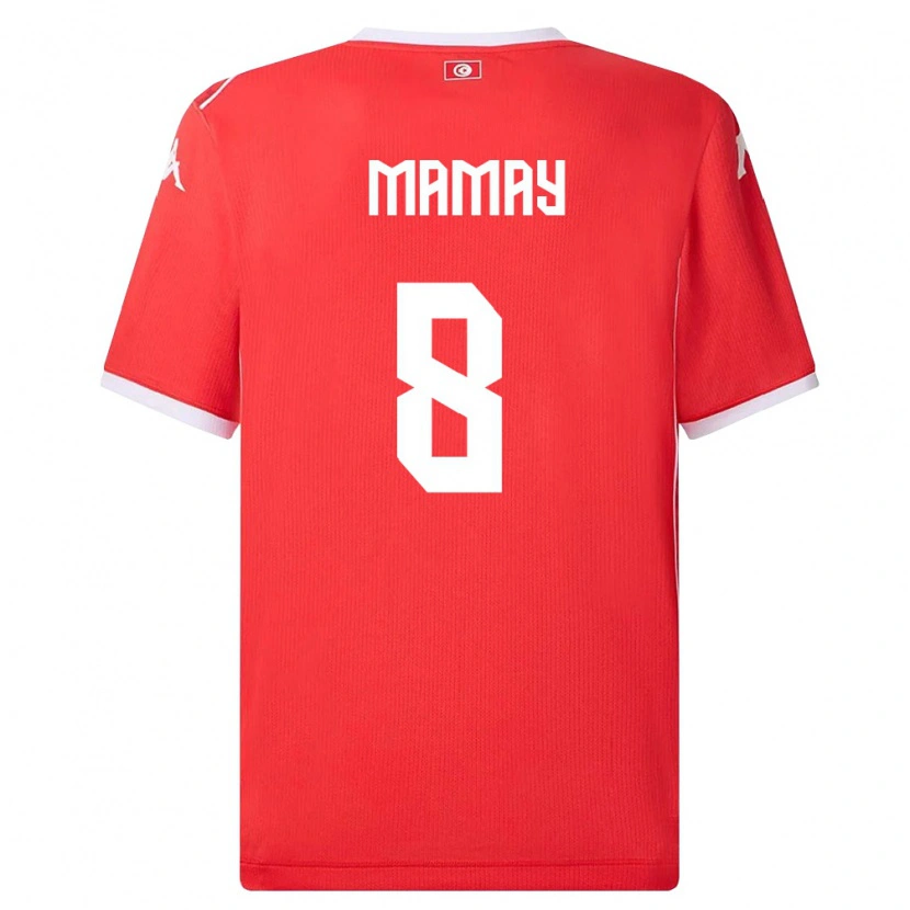 Danxen Mujer Camiseta Túnez Sabrine Mamay #8 Rojo Blanco 1ª Equipación 26-28 La Camisa
