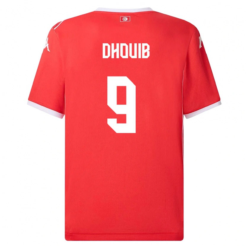 Danxen Mujer Camiseta Túnez Walid Dhouib #9 Rojo Blanco 1ª Equipación 26-28 La Camisa