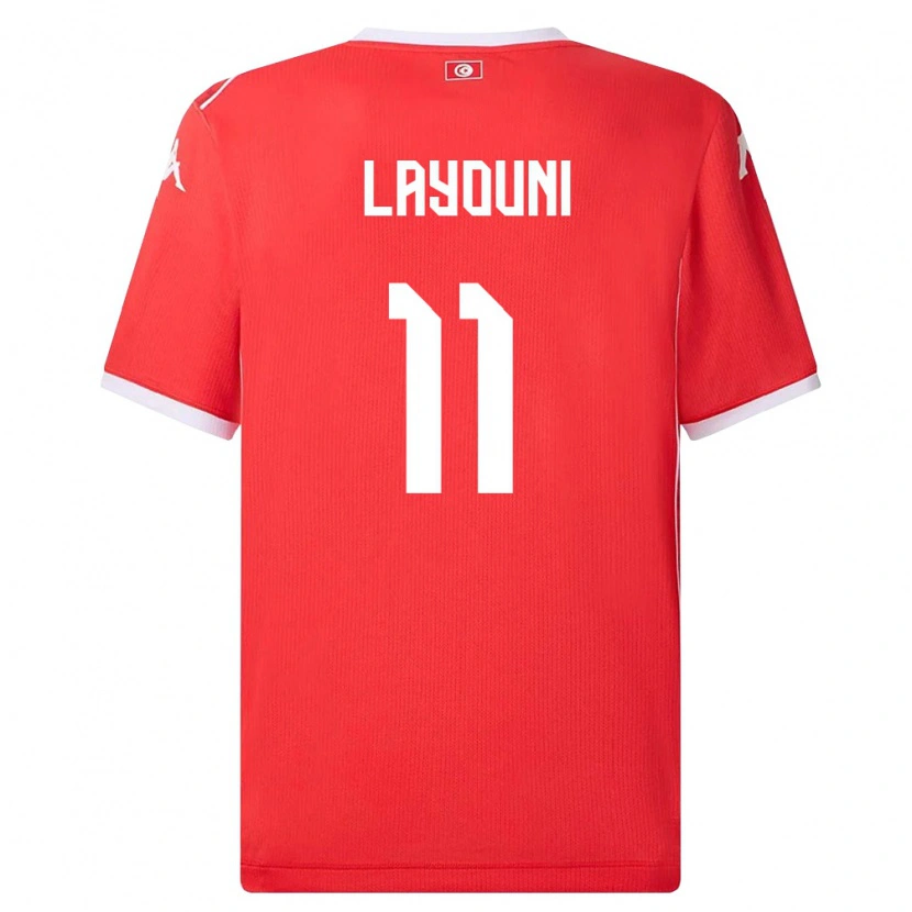 Danxen Mujer Camiseta Túnez Amor Layouni #11 Rojo Blanco 1ª Equipación 26-28 La Camisa