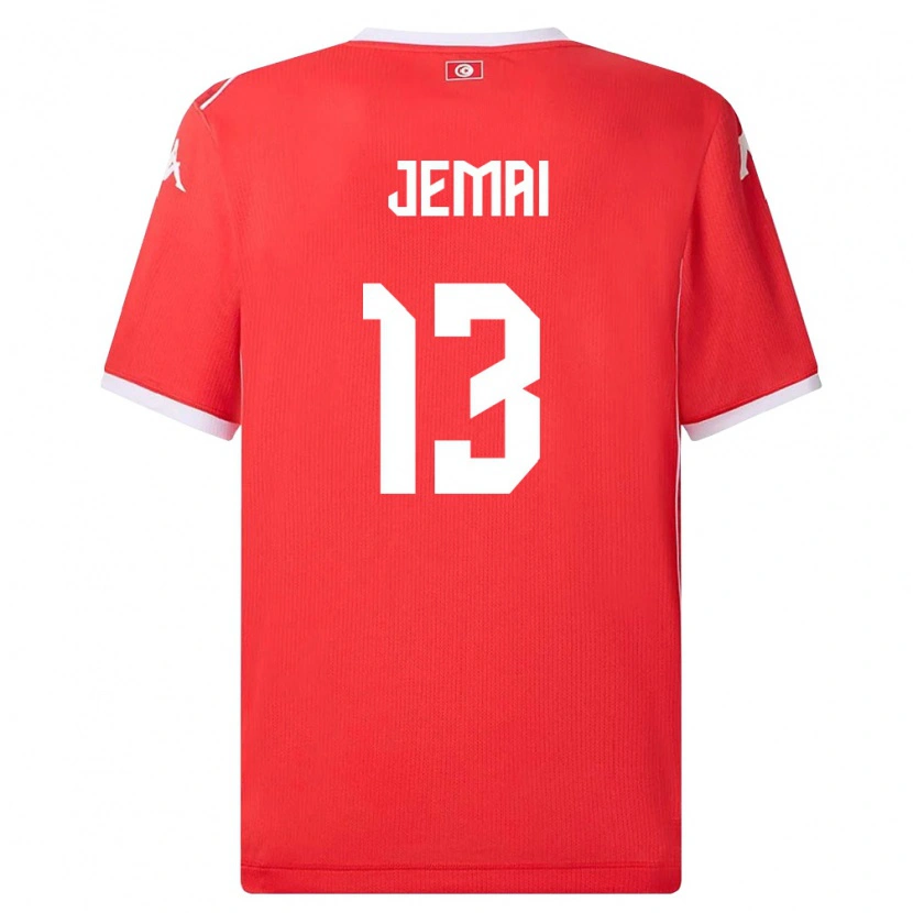 Danxen Mujer Camiseta Túnez Yasmine Jemai #13 Rojo Blanco 1ª Equipación 26-28 La Camisa