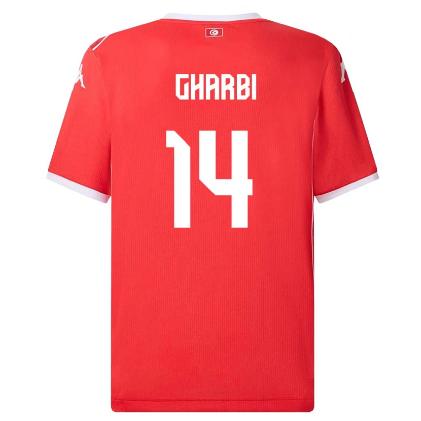 Danxen Mujer Camiseta Túnez Moncef Gharbi #14 Rojo Blanco 1ª Equipación 26-28 La Camisa