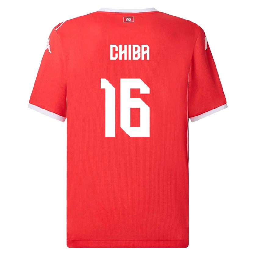 Danxen Mujer Camiseta Túnez Adem Chiba #16 Rojo Blanco 1ª Equipación 26-28 La Camisa