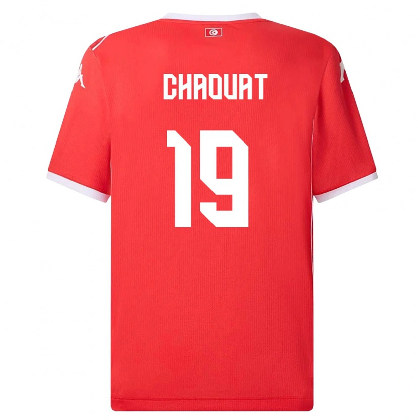 Danxen Mujer Camiseta Túnez Firas Chaouat #19 Rojo Blanco 1ª Equipación 26-28 La Camisa