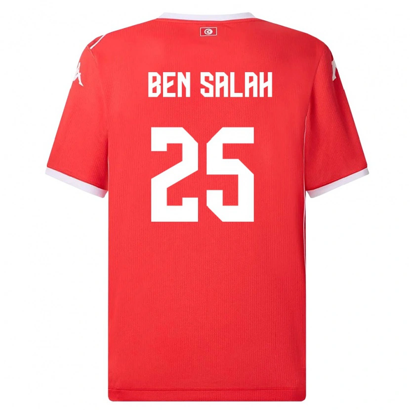 Danxen Mujer Camiseta Túnez Heni Ben Salah #25 Rojo Blanco 1ª Equipación 26-28 La Camisa