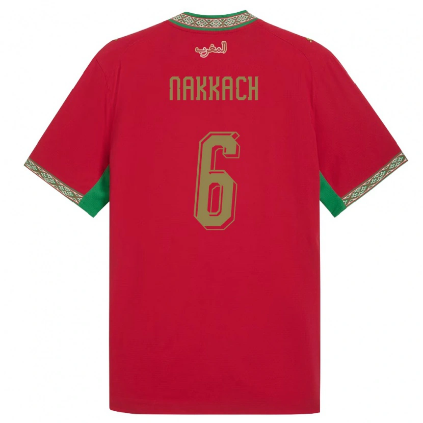Danxen Mujer Camiseta Marruecos Elodie Nakkach #6 Rojo Verde Blanco 1ª Equipación 26-28 La Camisa