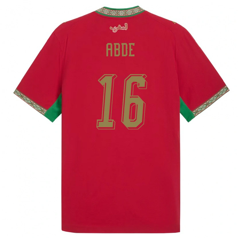 Danxen Mujer Camiseta Marruecos Ez Abde #16 Rojo Verde Blanco 1ª Equipación 26-28 La Camisa