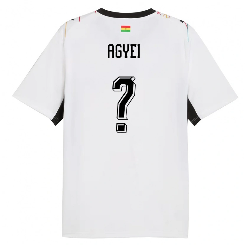 Danxen Mujer Camiseta Ghana Dan Agyei #0 Blanco Negro Amarillo 1ª Equipación 26-28 La Camisa