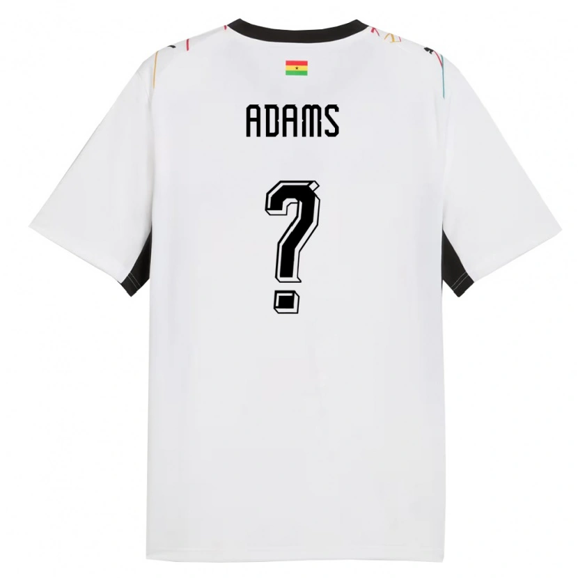 Danxen Mujer Camiseta Ghana Salim Adams #0 Blanco Negro Amarillo 1ª Equipación 26-28 La Camisa