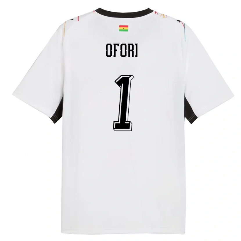 Danxen Mujer Camiseta Ghana Richard Ofori #1 Blanco Negro Amarillo 1ª Equipación 26-28 La Camisa