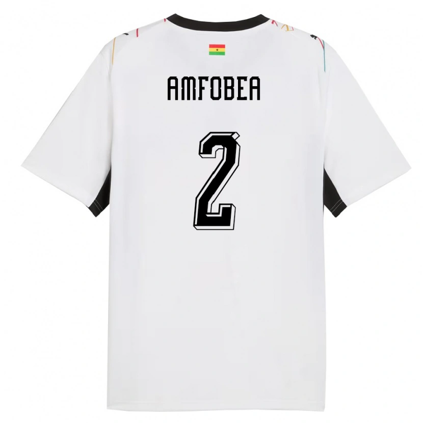 Danxen Mujer Camiseta Ghana Gladys Amfobea #2 Blanco Negro Amarillo 1ª Equipación 26-28 La Camisa