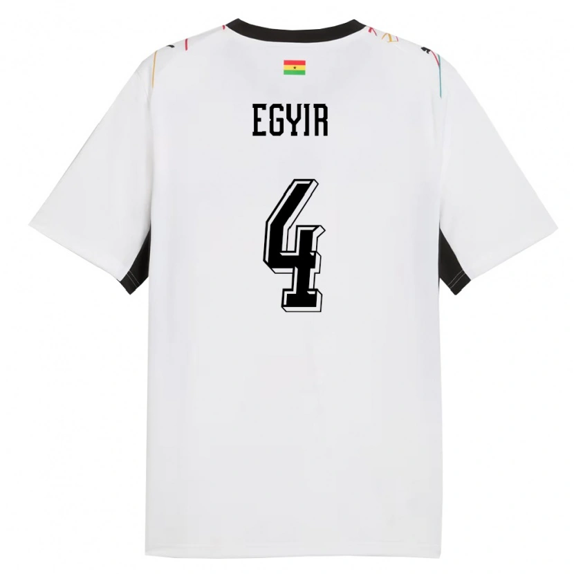 Danxen Mujer Camiseta Ghana Janet Egyir #4 Blanco Negro Amarillo 1ª Equipación 26-28 La Camisa