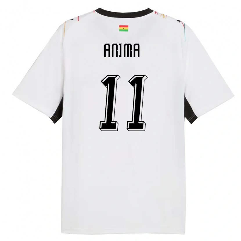 Danxen Mujer Camiseta Ghana Naomi Anima #11 Blanco Negro Amarillo 1ª Equipación 26-28 La Camisa