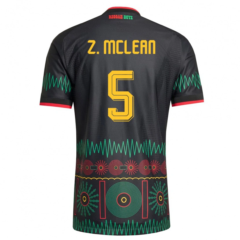 Danxen Mujer Camiseta Jamaica Zienodean Mclean #5 Negro Rojo Amarillo 2ª Equipación 26-28 La Camisa