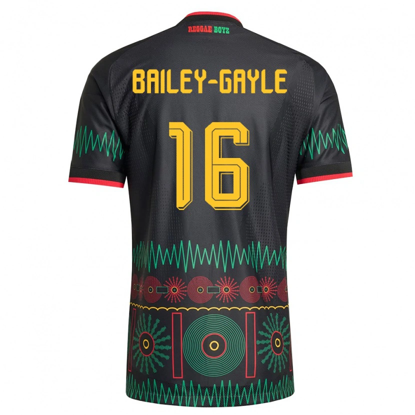 Danxen Mujer Camiseta Jamaica Paige Bailey-Gayle #16 Negro Rojo Amarillo 2ª Equipación 26-28 La Camisa
