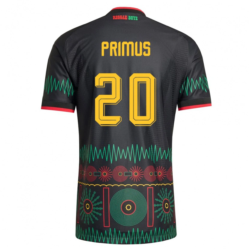 Danxen Mujer Camiseta Jamaica Atlanta Primus #20 Negro Rojo Amarillo 2ª Equipación 26-28 La Camisa