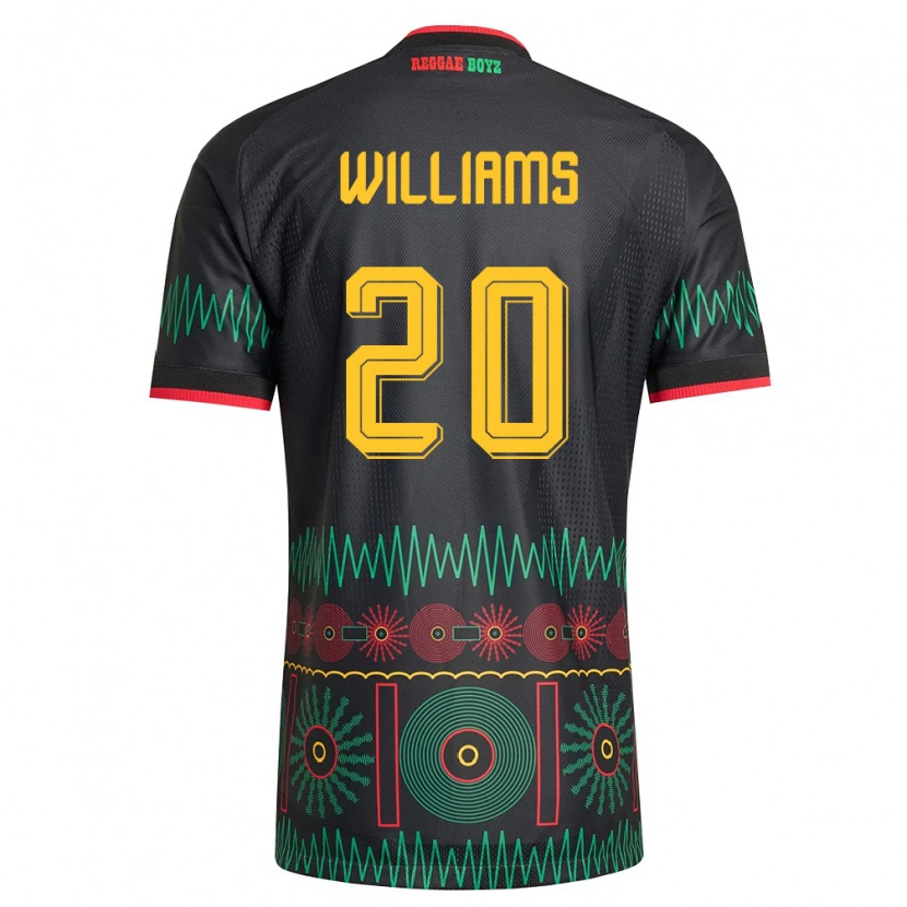 Danxen Mujer Camiseta Jamaica Victoria Williams #20 Negro Rojo Amarillo 2ª Equipación 26-28 La Camisa
