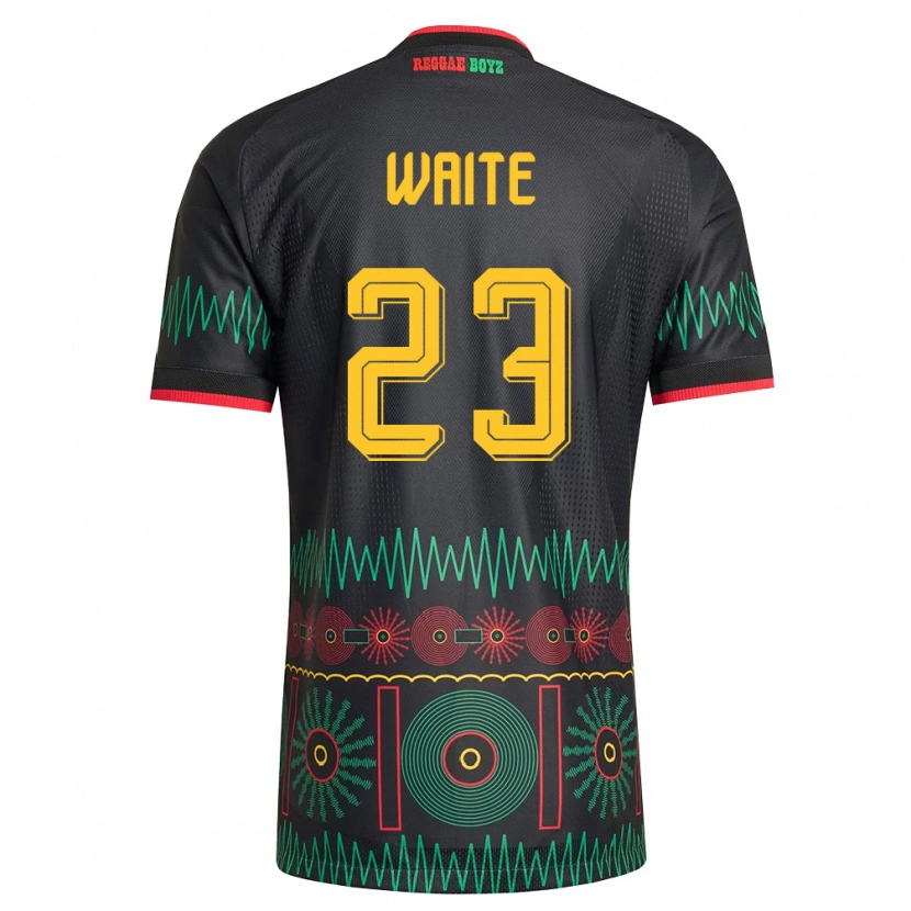 Danxen Mujer Camiseta Jamaica Jahmali Waite #23 Negro Rojo Amarillo 2ª Equipación 26-28 La Camisa