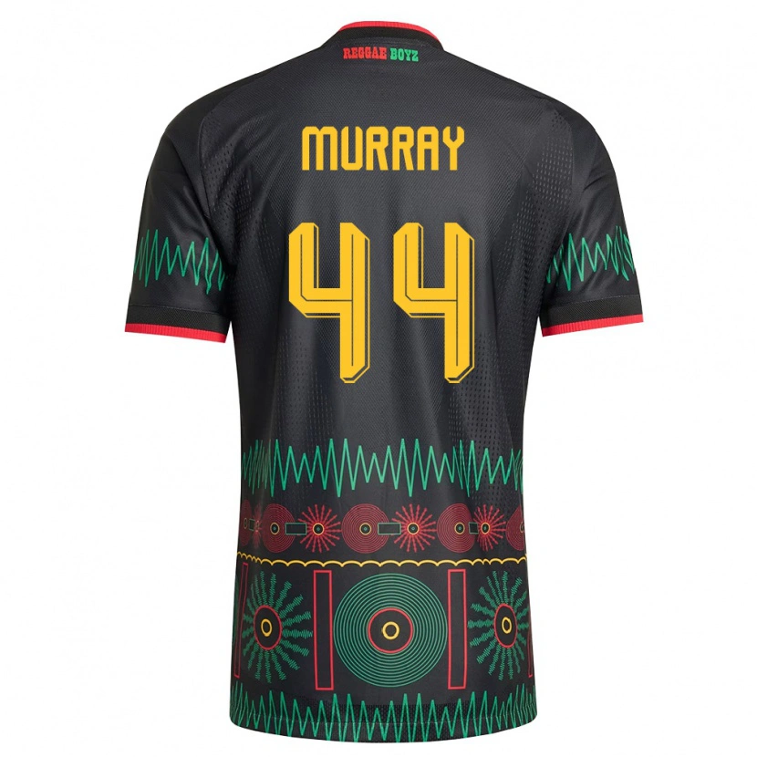 Danxen Mujer Camiseta Jamaica Satara Murray #44 Negro Rojo Amarillo 2ª Equipación 26-28 La Camisa