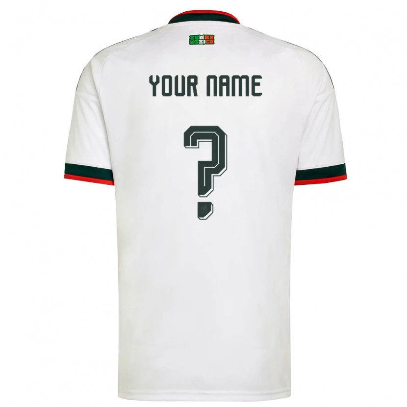 Danxen Mujer Camiseta México Su Nombre #0 Blanco Borgoña Verde 2ª Equipación 26-28 La Camisa