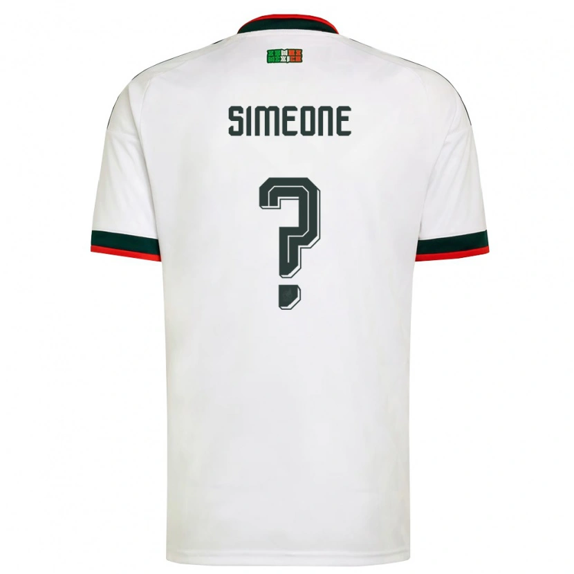 Danxen Mujer Camiseta México Henrique Simeone #0 Blanco Borgoña Verde 2ª Equipación 26-28 La Camisa