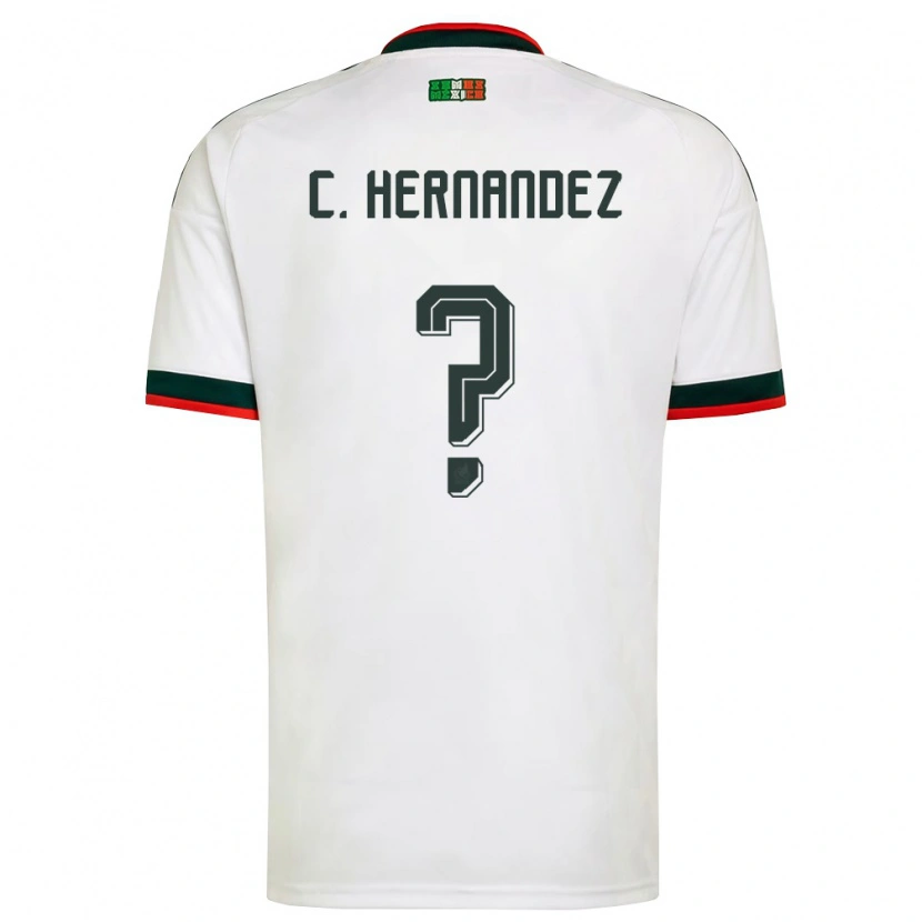 Danxen Mujer Camiseta México Cristóbal Hernández #0 Blanco Borgoña Verde 2ª Equipación 26-28 La Camisa