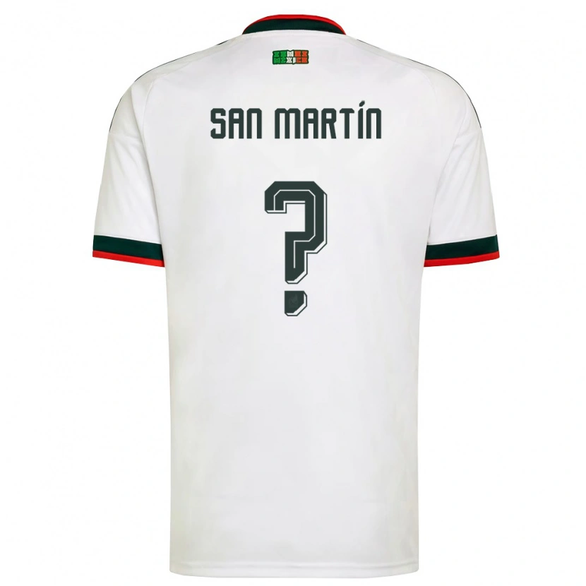 Danxen Mujer Camiseta México Uziel San Martín #0 Blanco Borgoña Verde 2ª Equipación 26-28 La Camisa