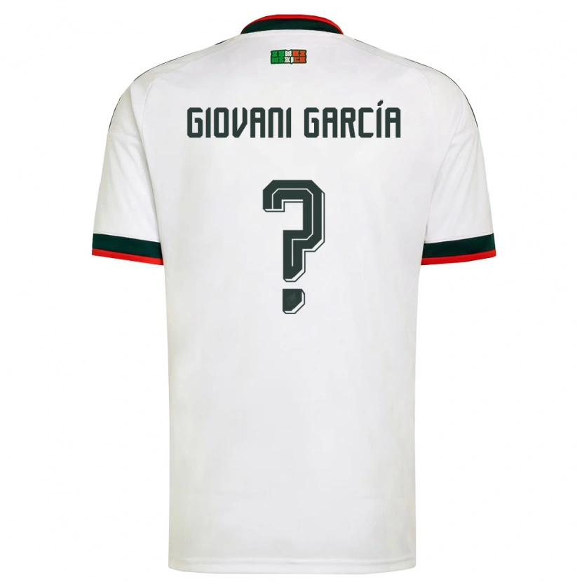 Danxen Mujer Camiseta México Giovani García #0 Blanco Borgoña Verde 2ª Equipación 26-28 La Camisa