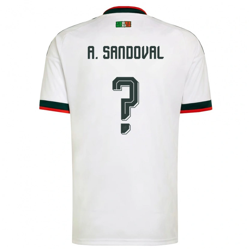 Danxen Mujer Camiseta México Axel Sandoval #0 Blanco Borgoña Verde 2ª Equipación 26-28 La Camisa