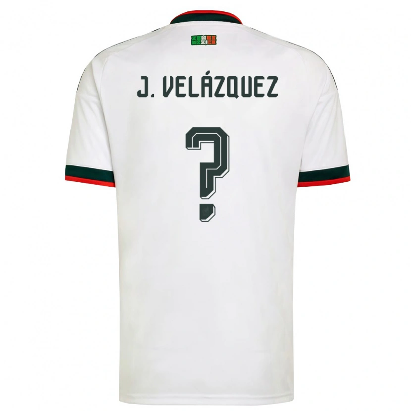 Danxen Mujer Camiseta México José Velázquez #0 Blanco Borgoña Verde 2ª Equipación 26-28 La Camisa
