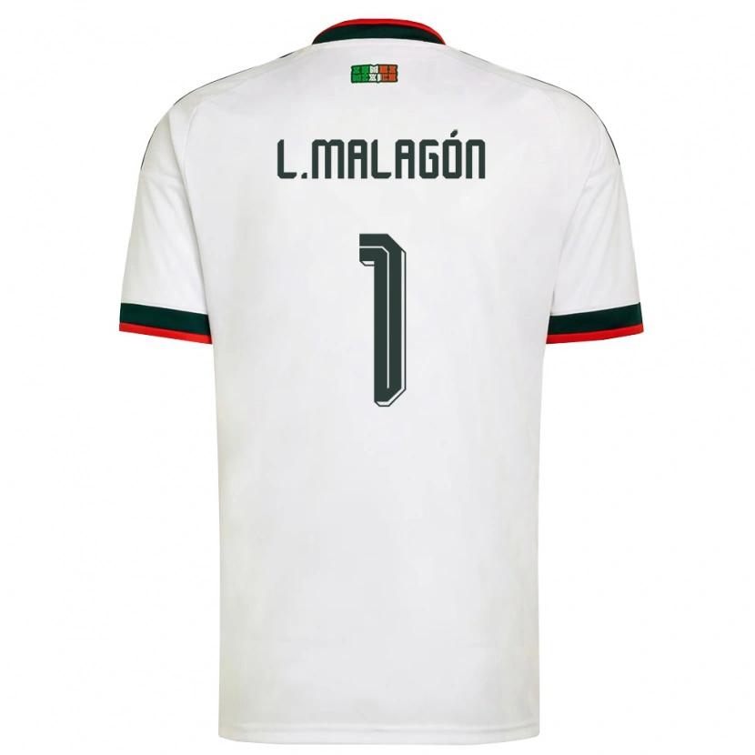 Danxen Mujer Camiseta México Luis Malagón #1 Blanco Borgoña Verde 2ª Equipación 26-28 La Camisa