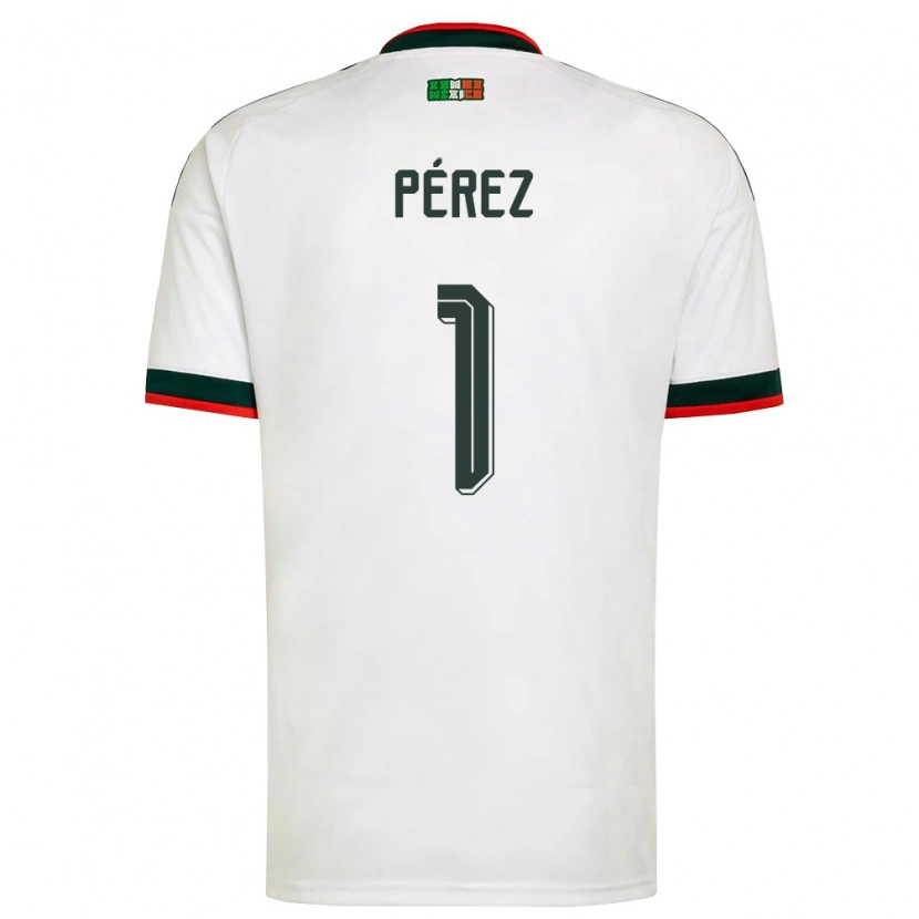 Danxen Mujer Camiseta México Emiliano Perez #1 Blanco Borgoña Verde 2ª Equipación 26-28 La Camisa