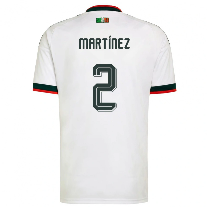 Danxen Mujer Camiseta México Emilio Martinez #2 Blanco Borgoña Verde 2ª Equipación 26-28 La Camisa