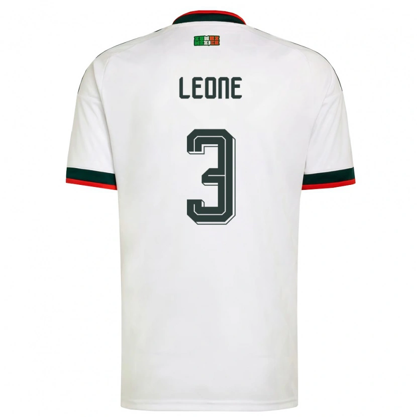 Danxen Mujer Camiseta México Antonio Leone #3 Blanco Borgoña Verde 2ª Equipación 26-28 La Camisa