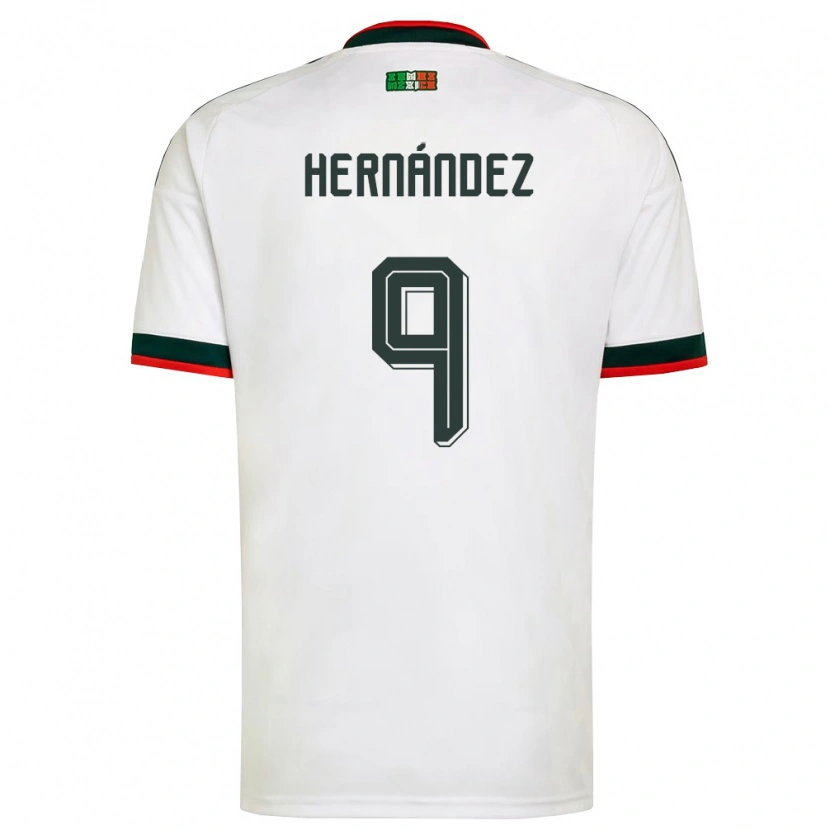 Danxen Mujer Camiseta México Jesus Hernandez #9 Blanco Borgoña Verde 2ª Equipación 26-28 La Camisa