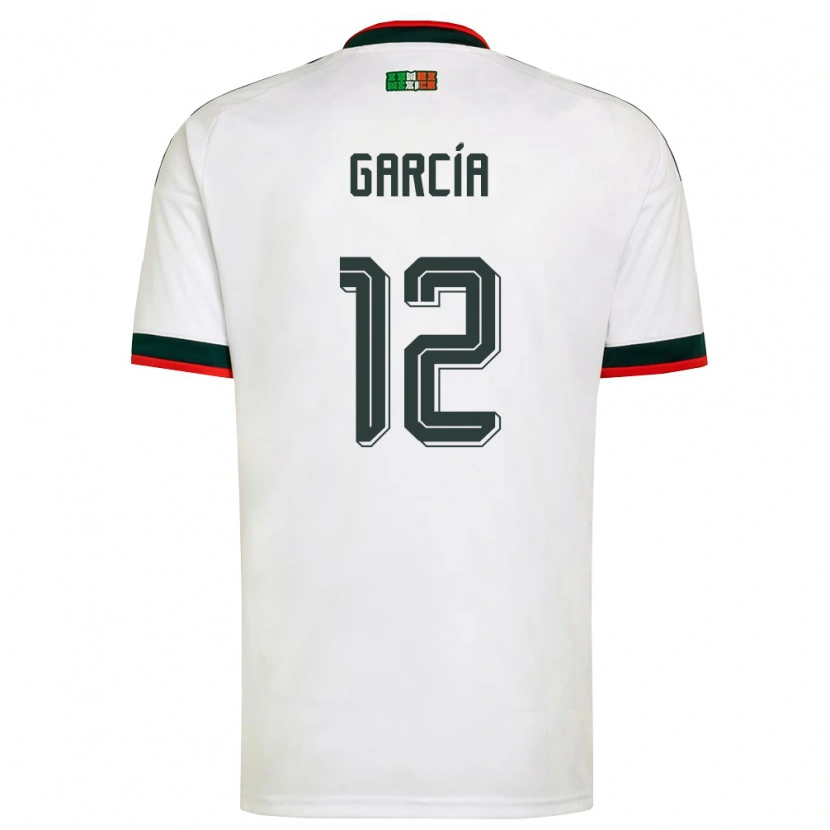 Danxen Mujer Camiseta México Eduardo Garcia #12 Blanco Borgoña Verde 2ª Equipación 26-28 La Camisa