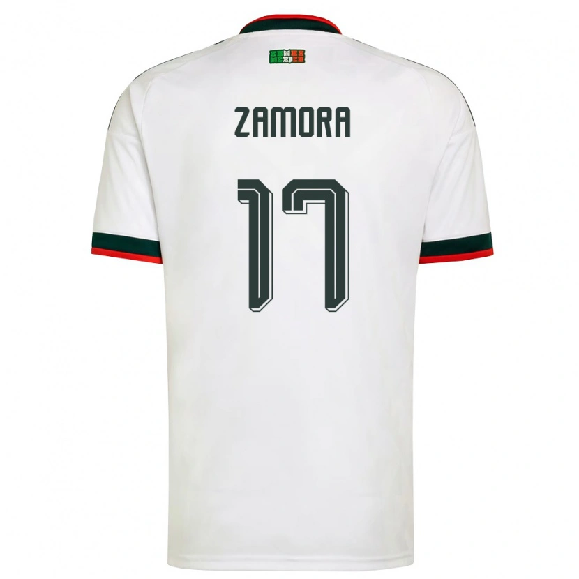 Danxen Mujer Camiseta México Saul Zamora #17 Blanco Borgoña Verde 2ª Equipación 26-28 La Camisa