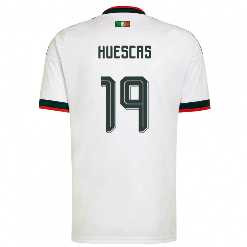 Danxen Mujer Camiseta México Rodrigo Huescas #19 Blanco Borgoña Verde 2ª Equipación 26-28 La Camisa