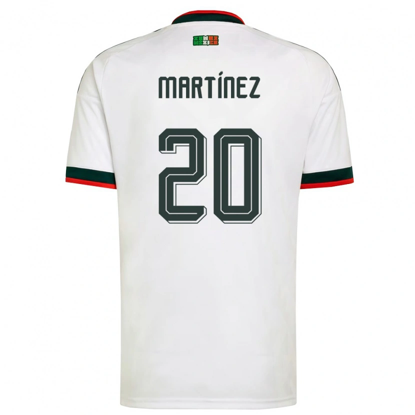 Danxen Mujer Camiseta México Dylan Martínez #20 Blanco Borgoña Verde 2ª Equipación 26-28 La Camisa