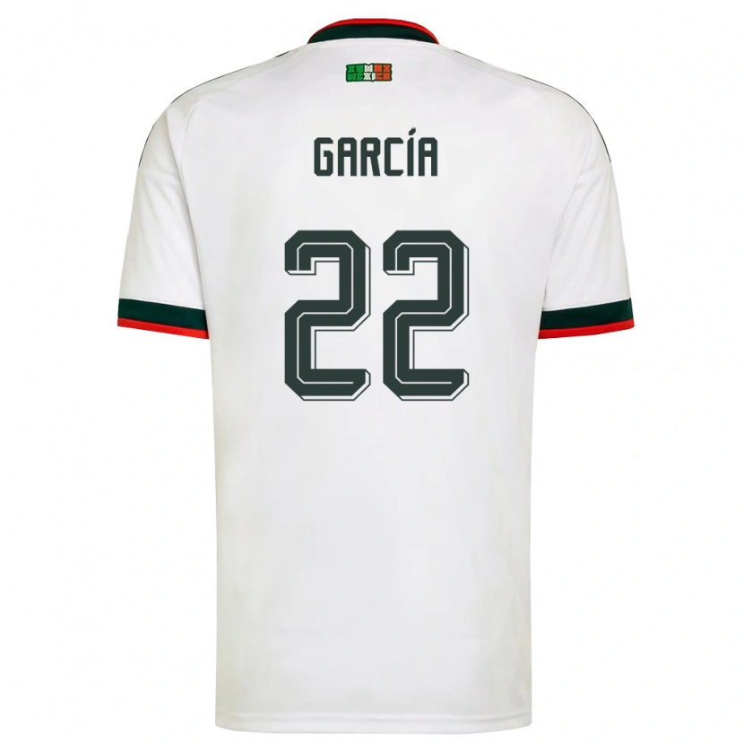 Danxen Mujer Camiseta México Diana Garcia #22 Blanco Borgoña Verde 2ª Equipación 26-28 La Camisa