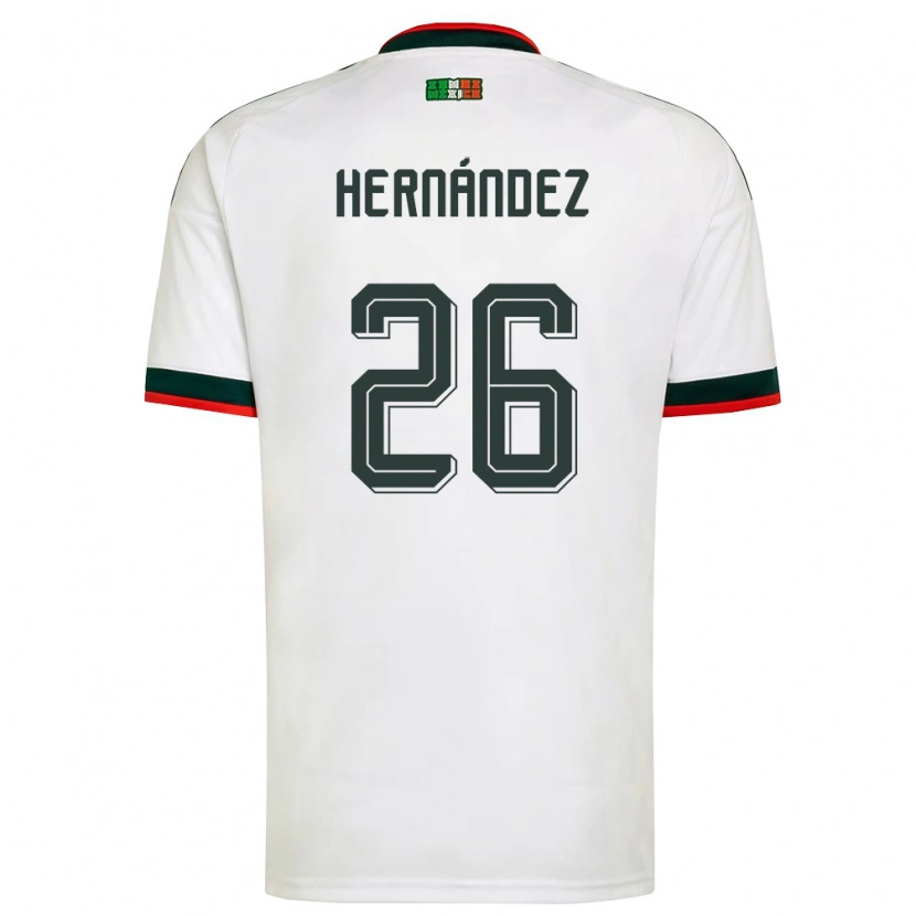 Danxen Mujer Camiseta México Nicolette Hernandez #26 Blanco Borgoña Verde 2ª Equipación 26-28 La Camisa