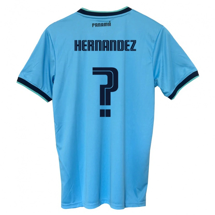 Danxen Mujer Camiseta Panamá Carlos Hernández #0 Azul Cielo Negro 2ª Equipación 26-28 La Camisa