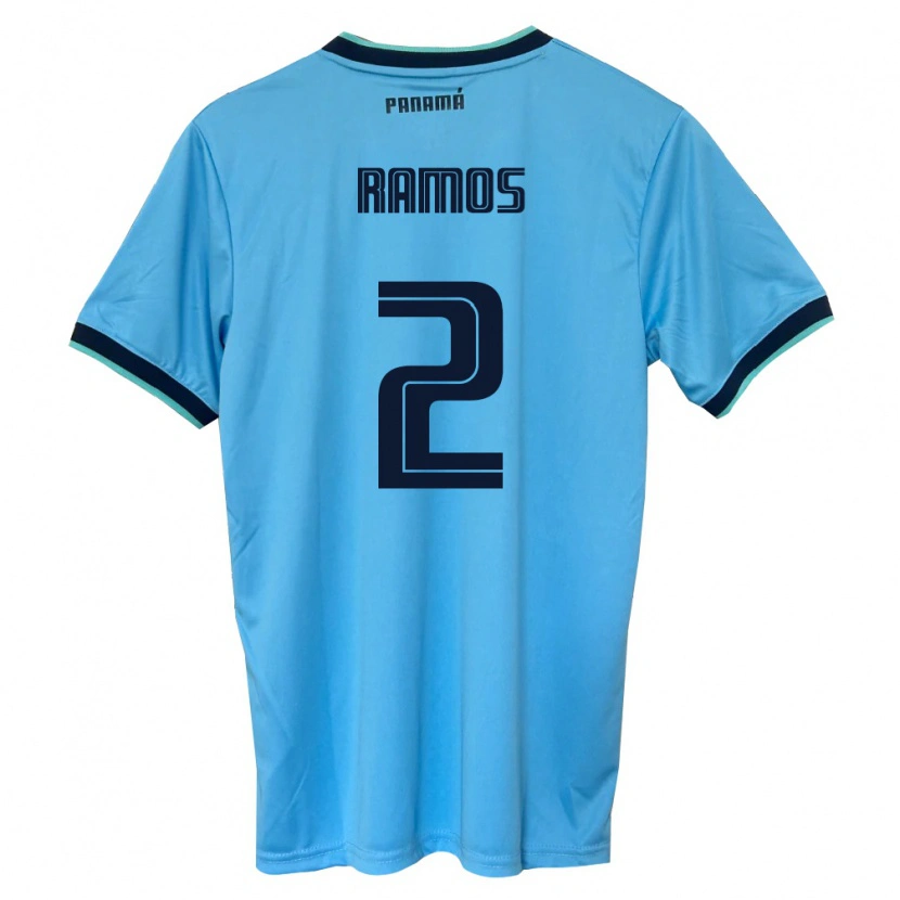 Danxen Mujer Camiseta Panamá Anthony Ramos #2 Azul Cielo Negro 2ª Equipación 26-28 La Camisa