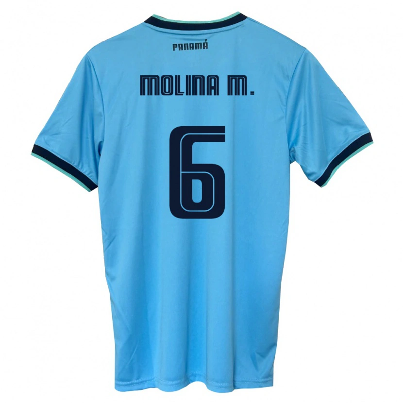 Danxen Mujer Camiseta Panamá Mariana Molina #6 Azul Cielo Negro 2ª Equipación 26-28 La Camisa