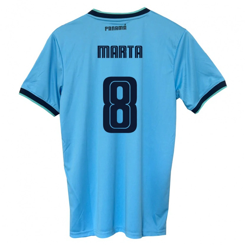 Danxen Mujer Camiseta Panamá Aldair Marta #8 Azul Cielo Negro 2ª Equipación 26-28 La Camisa
