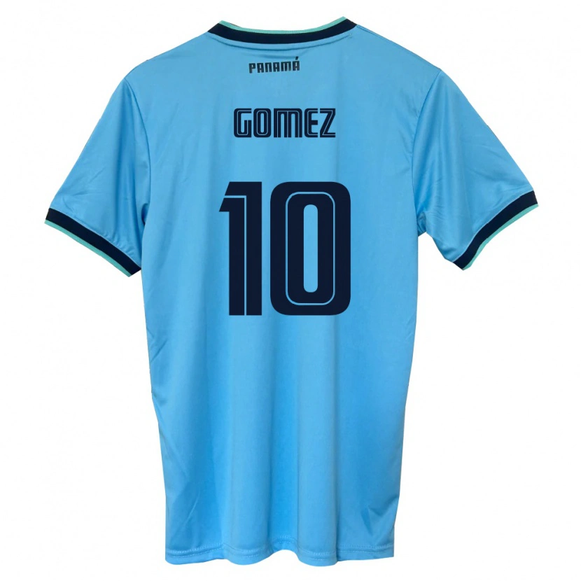 Danxen Mujer Camiseta Panamá Ernesto Gómez #10 Azul Cielo Negro 2ª Equipación 26-28 La Camisa