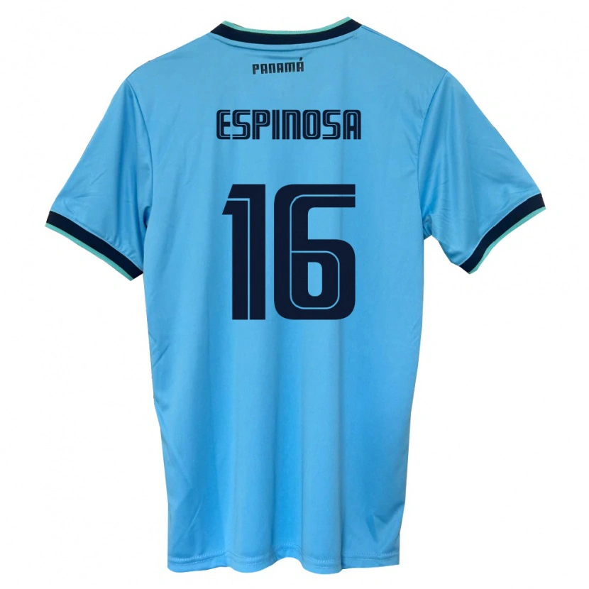 Danxen Mujer Camiseta Panamá Rebeca Espinosa #16 Azul Cielo Negro 2ª Equipación 26-28 La Camisa