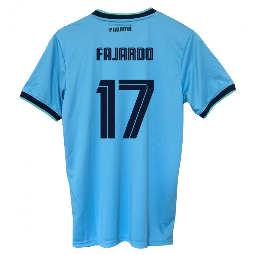 Danxen Mujer Camiseta Panamá José Fajardo #17 Azul Cielo Negro 2ª Equipación 26-28 La Camisa