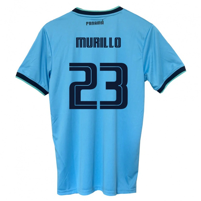 Danxen Mujer Camiseta Panamá Amir Murillo #23 Azul Cielo Negro 2ª Equipación 26-28 La Camisa